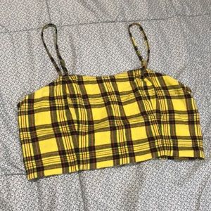 Flannel crop top, size Large